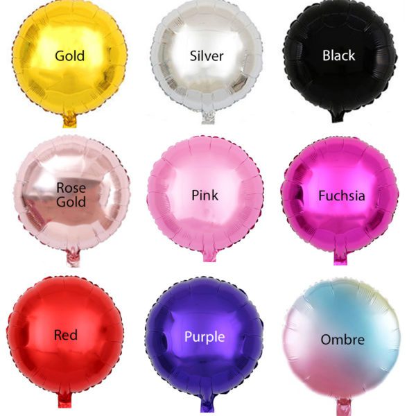 18 Foil Balloon Circle Colour chart
