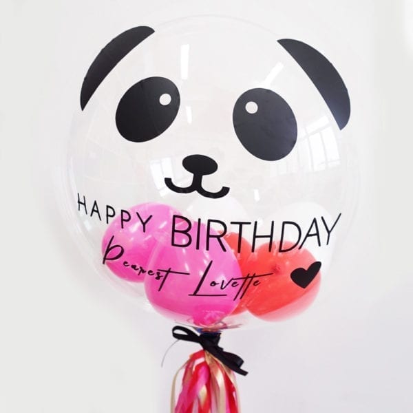 Customise Personalised helium mini hearts birthday party balloon with tassels 24 inch