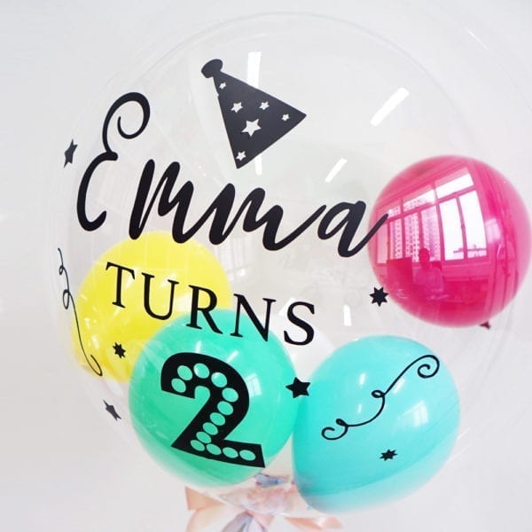 Customise Personalised helium birthday party balloon with tassels 24 inch