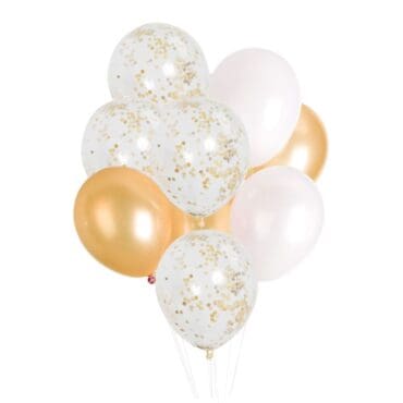 FUnlah balloon cluster bouquet gold confetti