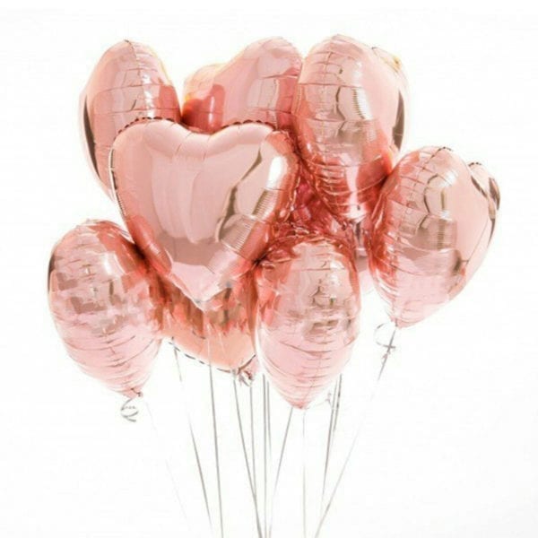 Funlah Rose Gold Heart Foil Mylar Balloon Customize 2