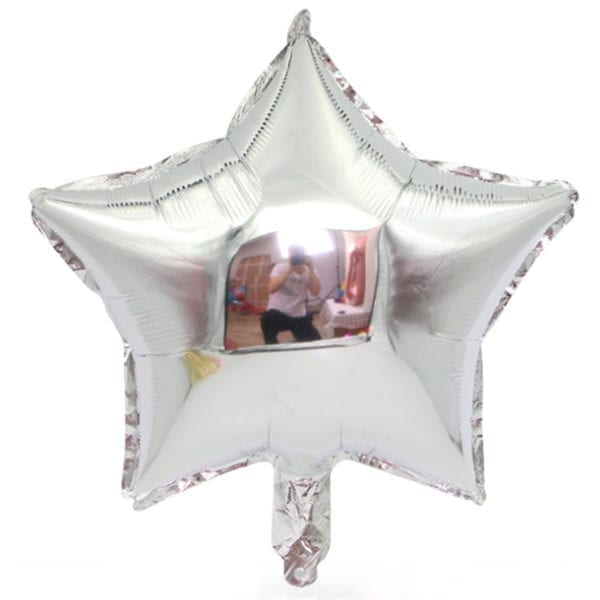 Customise Personalised helium silver star birthday party foil mylar balloon 18 inch