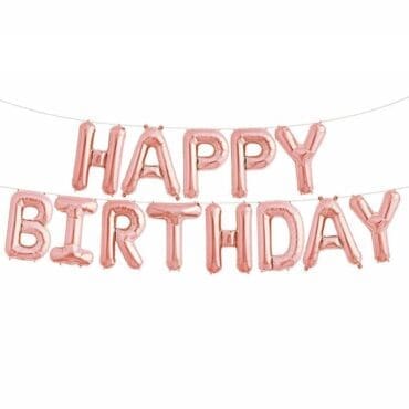 16 Inch Rose Gold Happy Birthday Alphabet Letter Foil Balloon Banner
