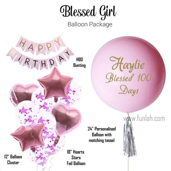 Funlah Balloon Package Baby Shower Blessed Girl