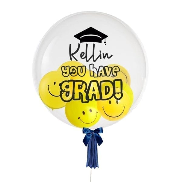 Funlah Graduation Big Smiley Balloon with customize text