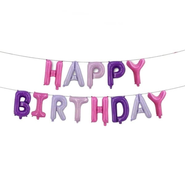Funlah Happy Birthday Mix Pink 16 inch foil mylar hanging balloon decoration