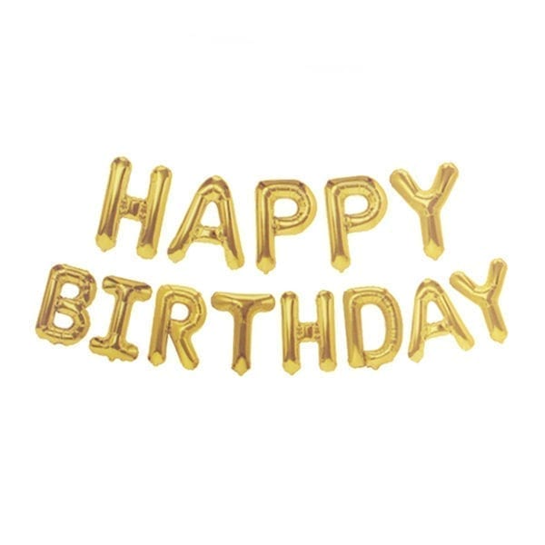 Funlah Happy Birthday Gold 16 inch foil mylar hanging balloon decoration