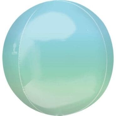 16"/41cm Orbz Sphere Shaped Foil Balloon Ombre Blue Green