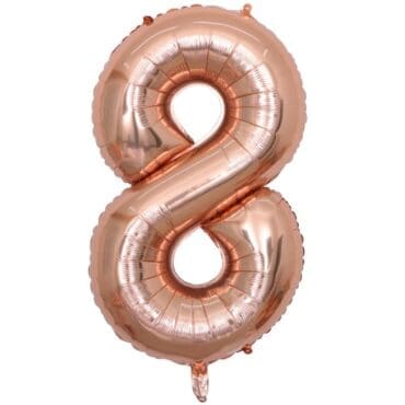 Funlah Rose Gold Number 8 Foil Mylar Balloon 32-35 inch