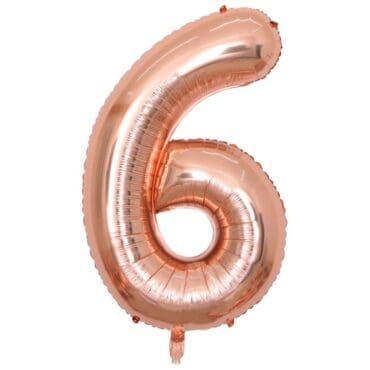 Funlah Rose Gold Number 6 Foil Mylar Balloon 32-35 inch
