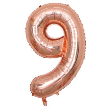 Funlah Rose Gold Number 9 Foil Mylar Balloon 32-35 inch