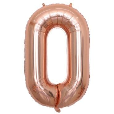 Funlah Rose Gold Number 0 Foil Mylar Balloon 32-35 inch
