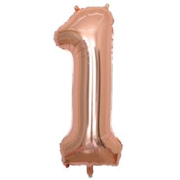 Funlah Rose Gold Number 1 Foil Mylar Balloon 32-35 inch