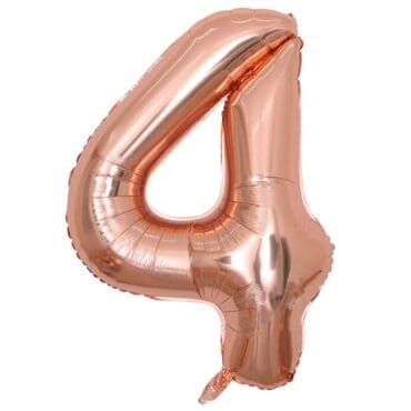 Funlah Rose Gold Number 4 Foil Mylar Balloon