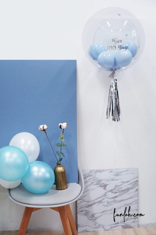 Funlah baby Shower Pastel Blue personalise Balloon