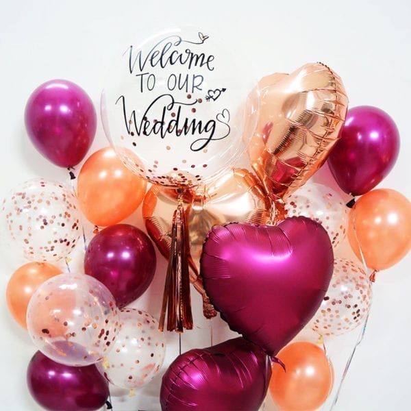 FUnlah balloon cluster wedding centerpiece burgundy 1