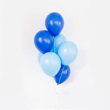 12" Sky Blue Helium Balloon Bouquet