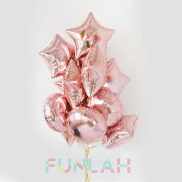 Funlah rose gold star sphere foil balloons