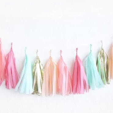 Birthday Party Tassels Gold Pastel Rainbow