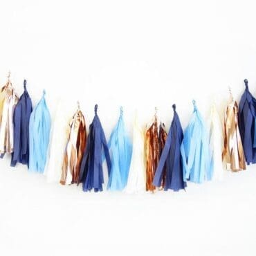 Birthday Party Tassels Navy Blue Rose Gold