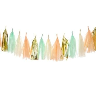 Birthday Party Tassels Peach Mint Gold
