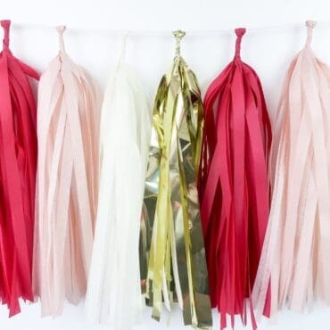 Happy Birthday Party Tassels Burgundy Red Blush Gold