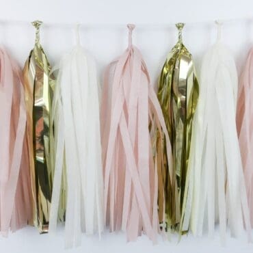 Happy Birthday Party Tassels Gold Pink White