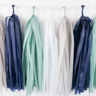 Happy Birthday Party Tassels Navy Mint