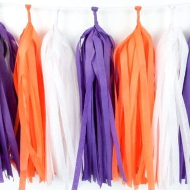 Happy Birthday Party Tassels Purple Orange