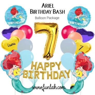 Ariel Mermaid birthday bash balloon package