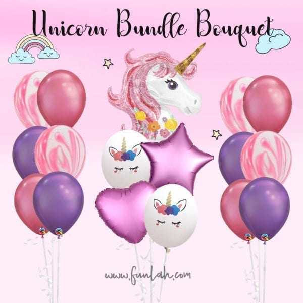 Funlah Wonderland Unicorn Bundle Balloon Bouquet
