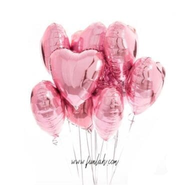 18" Pink Hearts Foil Balloon Bouquet