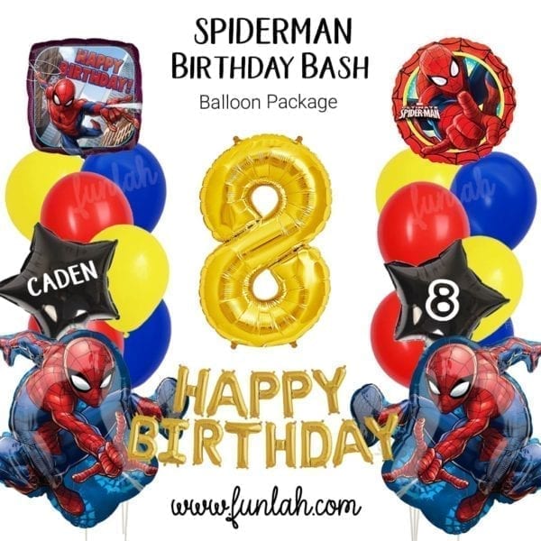 Spiderman birthday bash balloon package