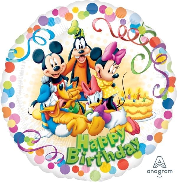 funlah.com -mickey-&-friends-party Happy birthday balloons