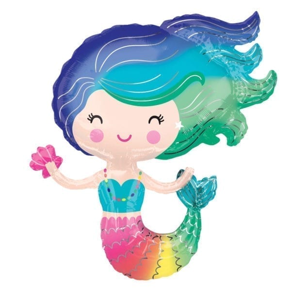 Colourful mermaid foil balloon