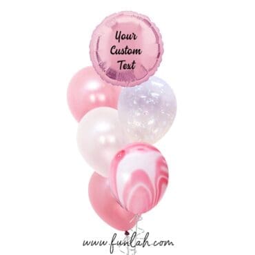 Pink Sphere Layer Balloon Bouquet - Custom Text