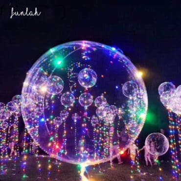 22" Transparent Balloon with Colourful LED Lights