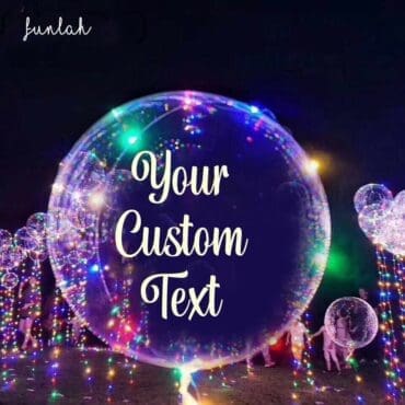 22" Customize Text Transparent Balloon with Colourful LED Lights