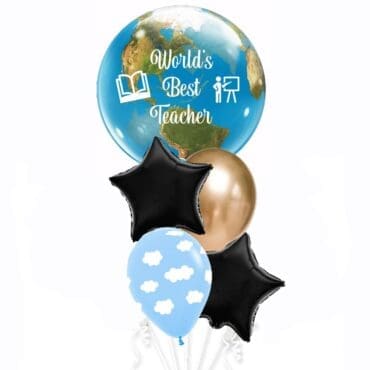 Best Teacher Globe Balloon bouquet