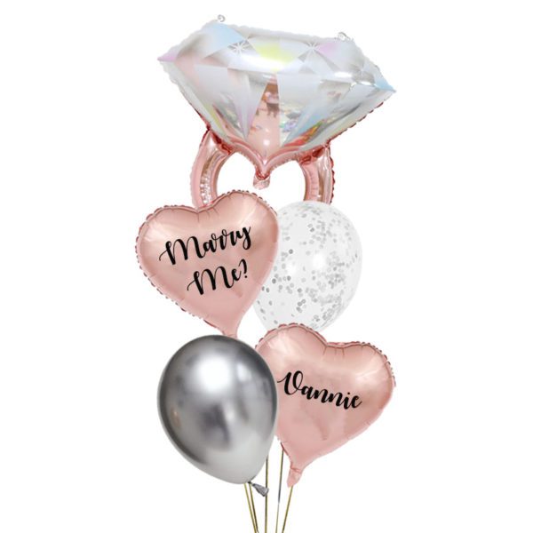 Funlah Rose Gold Ring proposal marry me foil balloon