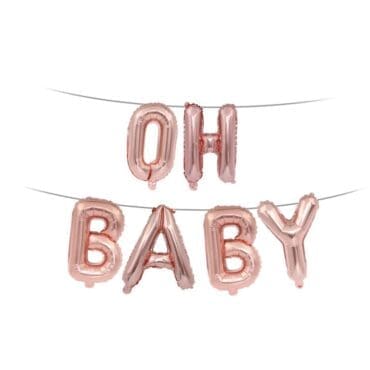 16 inch OH Baby Rose Gold Foil Letter Balloon