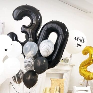 40 INCH JUMBO BLACK NUMBER Helium BALLOON letters