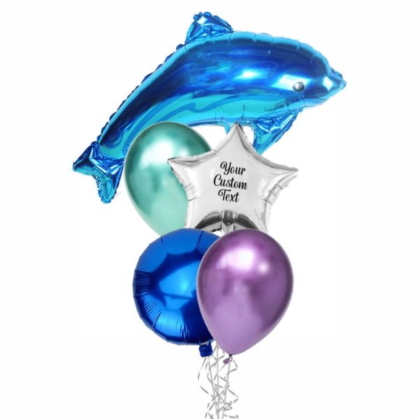 Blue dolphin Helium Balloon Bouquet