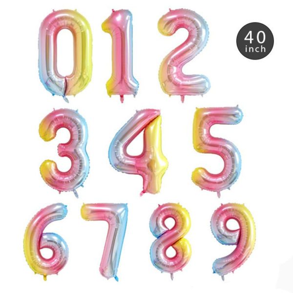 Ombre Number Digit Jumbo Foil Balloon