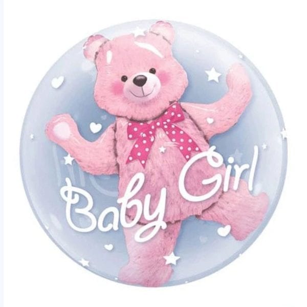 Baby Girl Pink Teddy Bear Balloon