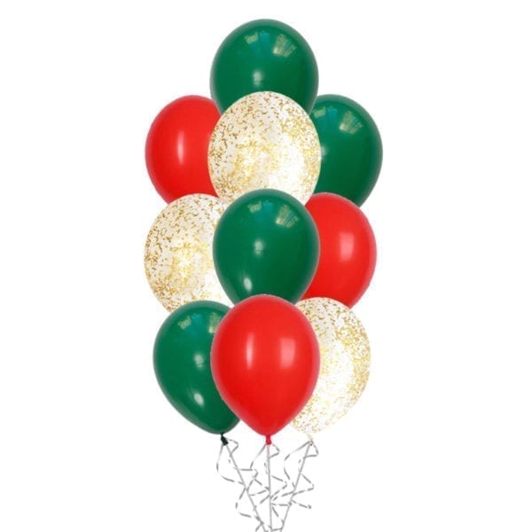 Christmas Classic Confetti Balloon Bouquet