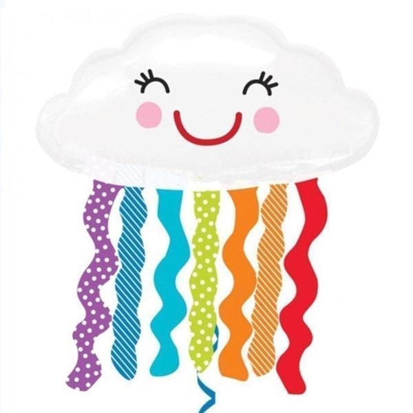 Smiling Cloud Rainbow Tassel Foil Balloon