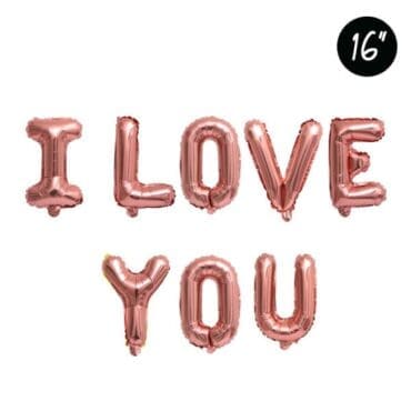 16 inch I love you rose gold foil balloon