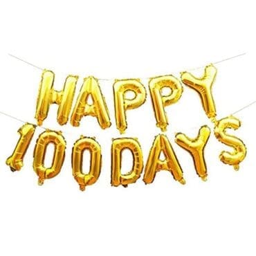 Happy 100 Days Gold Foil letter Balloon