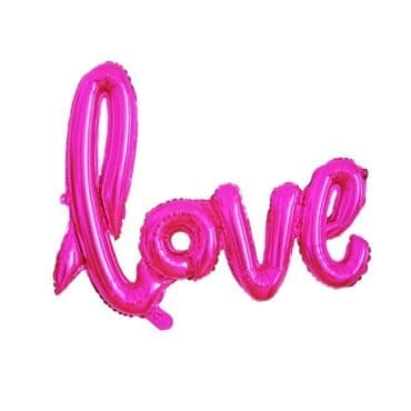 Love script fuschia balloon